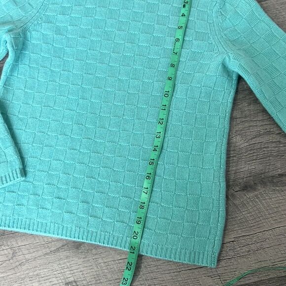 Grayson & Dunn cashmere turtleneck sweater Sz PS Tiffany color - Picture 4 of 6